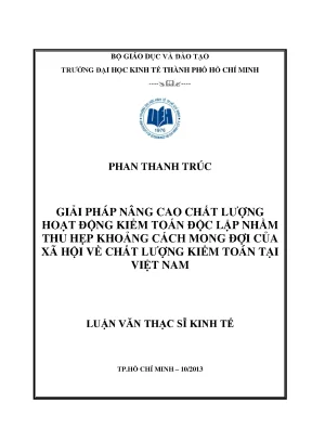 Giải pháp nâng cao chất lượng kiểm toán độc lập tại Việt Nam