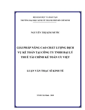 Luận văn Thạc sĩ UEH: Nâng cao chất lượng dịch vụ kế toán