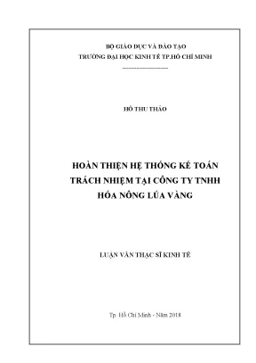 Luận văn Kế toán trách nhiệm tại Hóa Nông Lúa Vàng (UEH)