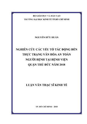 Nghiên cứu văn hóa an toàn người bệnh tại bệnh viện quận 
