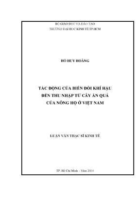 Luận văn: Tác động BĐKH đến thu nhập từ cây ăn quả