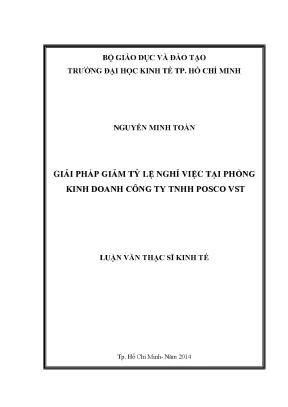 Luận văn: Giải pháp giảm tỷ lệ nghỉ việc tại Posco VST