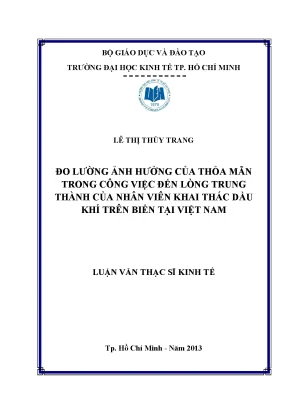 Ảnh hưởng của sự thỏa mãn trong công việc đến lòng trung