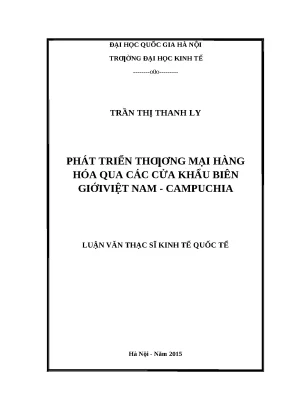 Phát Triển Thương Mại Hàng Hóa Qua Cửa Khẩu Việt Nam -