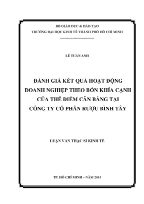 Luận văn Thẻ điểm cân bằng: Đánh giá KQHĐ Rượu Bình Tây