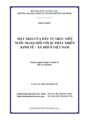 Mặt Trái Của Đầu Tư Trực Tiếp Nước Ngoài Đối Với Phát