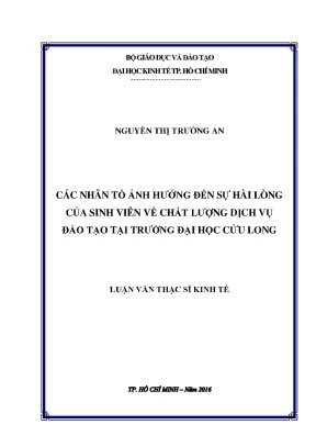 Các yếu tố ảnh hưởng đến sự hài lòng của sinh viên về 