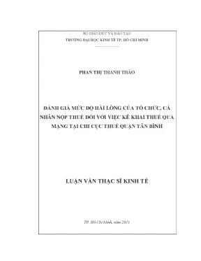 Đánh Giá Mức Độ Hài Lòng Của Người Nộp Thuế Về Kê Khai