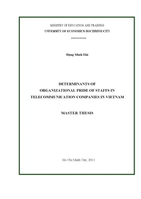 Các yếu tố ảnh hưởng đến niềm tự hào tổ chức của nhân 
