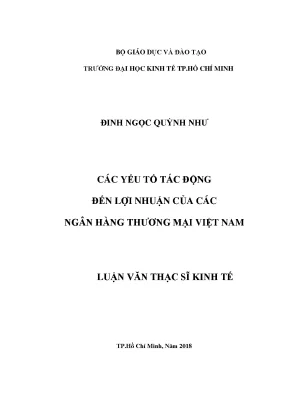 Yếu tố tác động đến lợi nhuận ngân hàng thương mại VN
