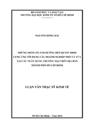 Nhân Tố Ảnh Hưởng Đến Quyết Định Cung Ứng Tín Dụng Cho