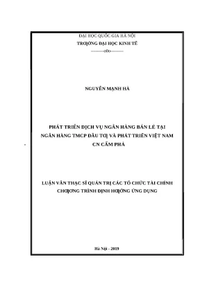 Phát triển dịch vụ ngân hàng bán lẻ tại BIDV Cẩm Phả