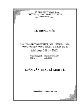 Đẩy nhanh công nghiệp hóa, hiện đại hóa nông nghiệp nông