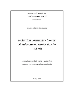 Phân Tích Lợi Nhuận Công Ty Cổ Phần Chứng Khoán Sài Gòn