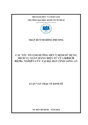 Yếu Tố Ảnh Hưởng Đến Ý Định Sử Dụng Dịch Vụ Ngân Hàng