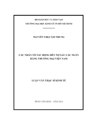 Những Nhân Tố Tác Động Đến Nợ Xấu Tại Ngân Hàng Thương