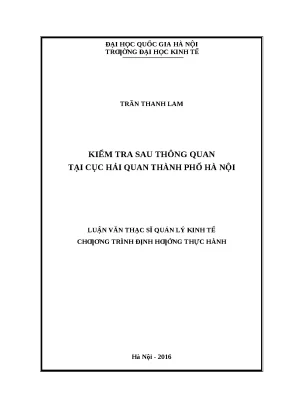 Kiểm Tra Sau Thông Quan Tại Cục Hải Quan Hà Nội: Nghiên