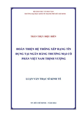 Hoàn thiện hệ thống xếp hạng tín dụng tại ngân hàng Việt