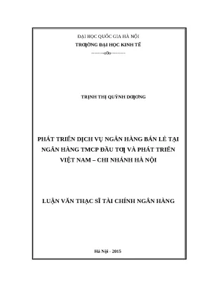 Phát triển dịch vụ ngân hàng bán lẻ tại BIDV Hà Nội