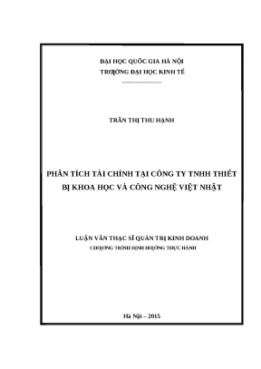 Luận văn thạc sĩ phân tích tài chính công ty Việt Nhật