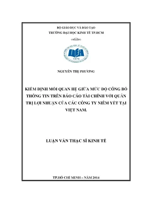 Nghiên cứu mối quan hệ giữa công bố thông tin tài chính