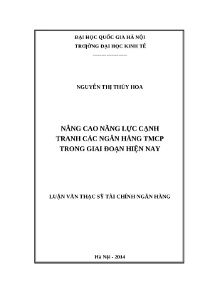 Nâng cao năng lực cạnh tranh cho ngân hàng thương mại cổ