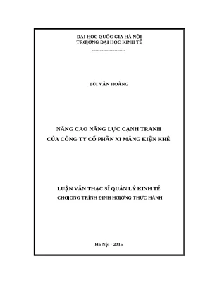 Nâng Cao Năng Lực Cạnh Tranh Công Ty Xi Măng Kiện Khê