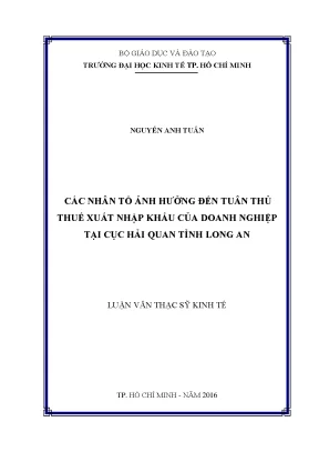 Những Nhân Tố Ảnh Hưởng Đến Tuân Thủ Thuế Xuất Nhập Khẩu