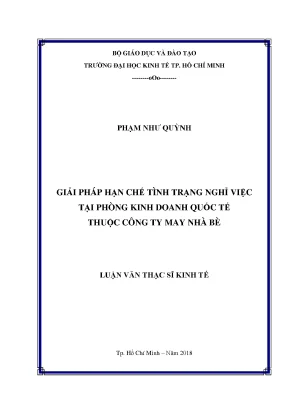 Giải pháp giảm tình trạng nghỉ việc tại phòng kinh doanh