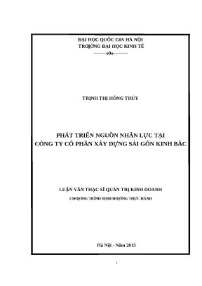 Phát Triển Nguồn Nhân Lực Tại Công Ty Cổ Phần Xây Dựng