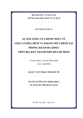 Đánh Giá Sự Hài Lòng Của Bệnh Nhân Về Chất Lượng Dịch Vụ