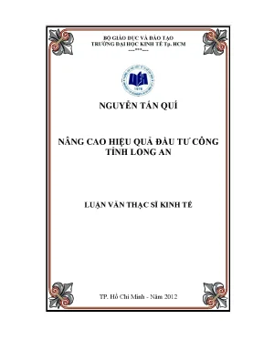 Nâng Cao Hiệu Quả Đầu Tư Công Tỉnh Long An