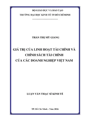 Giá trị linh hoạt tài chính và chính sách tài chính DN VN