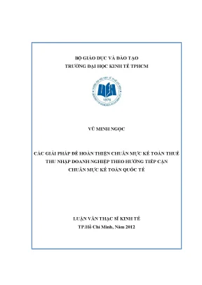 Luận văn: Hoàn thiện chuẩn mực kế toán thuế TNDN