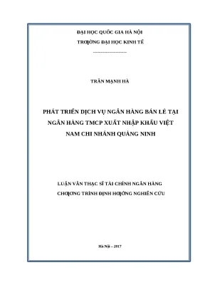 Luận văn: Dịch vụ ngân hàng bán lẻ tại Eximbank Quảng Ninh