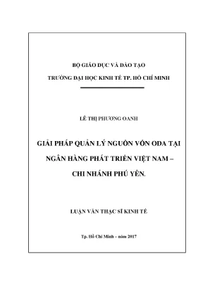 Giải pháp quản lý nguồn vốn ODA tại Ngân hàng Phát triển