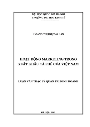 Hoạt động marketing xuất khẩu cà phê Việt Nam: Chiến