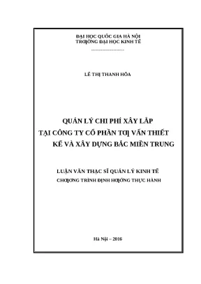 Quản lý chi phí xây lắp hiệu quả tại Công ty Tư vấn