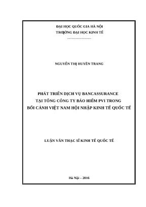 Phát Triển Dịch Vụ Bancassurance Tại PVI Trong Bối Cảnh