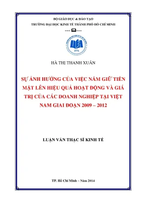 Ảnh hưởng của tiền mặt đến hiệu quả và giá trị doanh