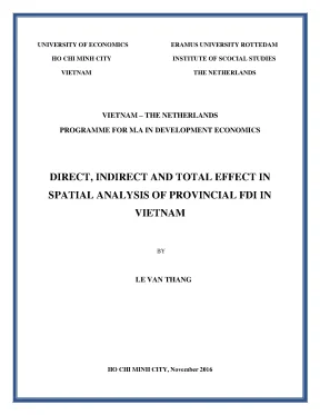 Phân Tích Tác Động Của FDI Tại Các Tỉnh Việt Nam: Hiệu
