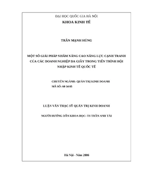 Giải pháp nâng cao năng lực cạnh tranh cho doanh nghiệp