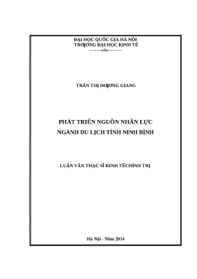 Phát Triển Nguồn Nhân Lực Ngành Du Lịch Tỉnh Ninh Bình