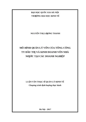 Mô Hình Quản Lý Vốn Nhà Nước Tại Doanh Nghiệp: Nghiên