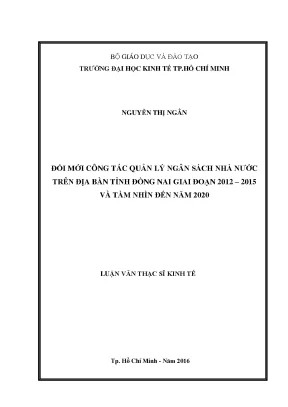 Đổi mới quản lý ngân sách nhà nước tại Đồng Nai giai