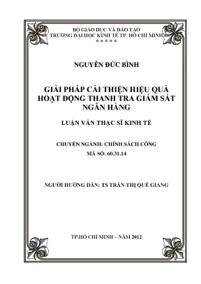 Thanh tra giám sát ngân hàng: Giải pháp cải thiện hiệu quả