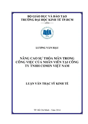 Luận văn: Nâng cao sự thỏa mãn công việc của nhân viên