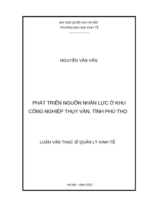 Phát Triển Nguồn Nhân Lực Tại Khu Công Nghiệp Thụy Vân,