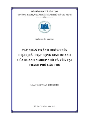 Các Nhân Tố Ảnh Hưởng Đến Hiệu Quả Kinh Doanh Doanh