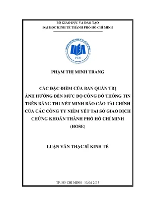 Ảnh hưởng của đặc điểm ban quản trị đến công bố thông